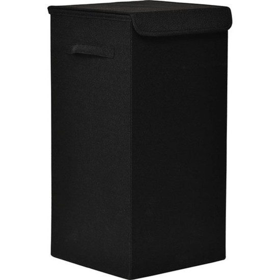 Καλάθι Απλύτων Αναδιπλούμενο MDF Black Με Υφασμάτινη Επένδυση MRShome (350 Μήκος x 600 Ύψος x 350 Πλάτος) 1Τεμ