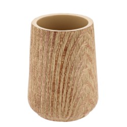 Ποτήρι Οδοντόβουρτσας Polyresin Beige 4659L05 MRShome (80 Μήκος x 110 Ύψος x 80 Πλάτος) 1Τεμ