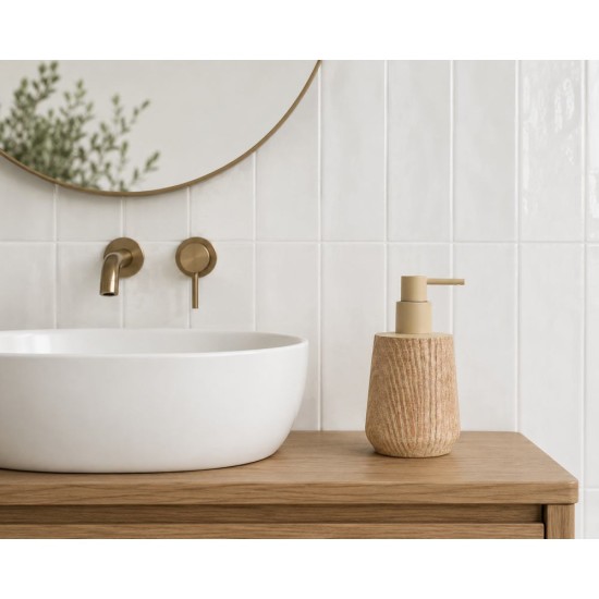 Δοχείο Κρεμοσάπουνου Polyresin Beige 4650L05 MRShome (90 Μήκος x 175 Ύψος x 90 Πλάτος) 1Τεμ