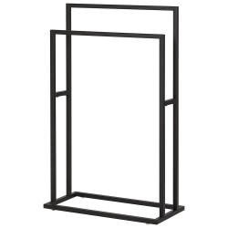 Πετσετοκρεμάστρα Επιδαπέδια Δύο Θέσεων Carre Towel Rack Black Sealskin (48x24x78,1) 1Τεμ