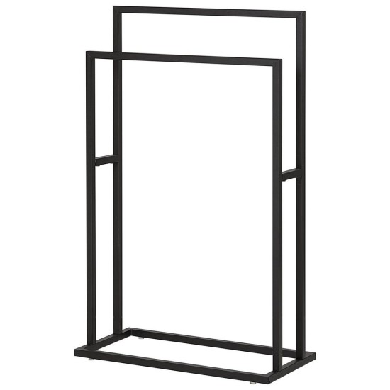 Πετσετοκρεμάστρα Επιδαπέδια Δύο Θέσεων Carre Towel Rack Black Sealskin (48x24x78,1) 1Τεμ