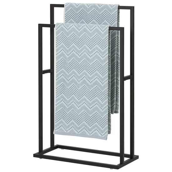 Πετσετοκρεμάστρα Επιδαπέδια Δύο Θέσεων Carre Towel Rack Black Sealskin (48x24x78,1) 1Τεμ
