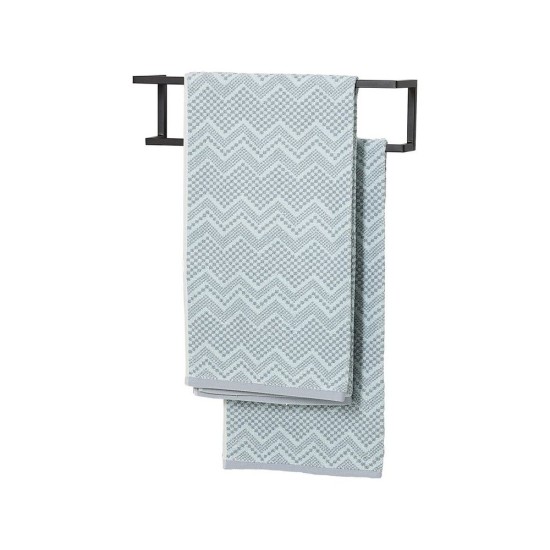 Πετσετοκρεμάστρα Επιτοίχια Δύο Θέσεων Carre Towel Rack Wall Mounted Black Sealskin (48x12x12) 1Τεμ