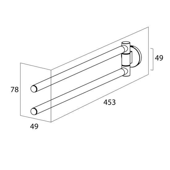 Κρεμάστρα Μπάνιου Με Δύο Βραχίονες Noon Chrome Tiger (49Π x 78Ύ x 453Β) 1Τεμ