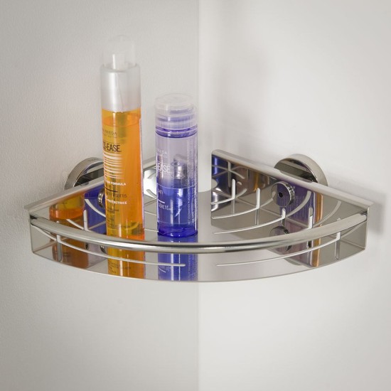 Ράφι Γωνιακό Boston Polished Stainless Steel Tiger (195Π x 50Ύ x 195Β) 1Τεμ