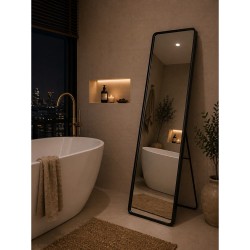 Καθρέπτης Επιδαπέδιος Μεταλλικός Black 0040000 MRShome (340 Μήκος x 1210 Ύψος x 60 Πλάτος) 1Τεμ