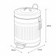 Κάδος Απορριμμάτων D.Grey 5L Μεταλλικός Soft Close MRShome (270 Μήκος x 280 Ύψος x 200 Πλάτος) 1Τεμ