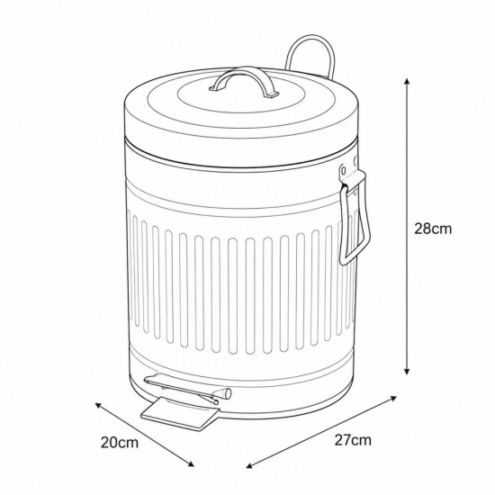 Κάδος Απορριμμάτων Beige 5L Μεταλλικός Soft Close MRShome (270 Μήκος x 280 Ύψος x 200 Πλάτος) 1Τεμ