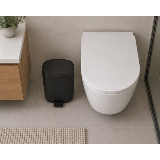 Κάδος Απορριμμάτων Από ABS Black Matt 5L Soft Close MRShome (210 Μήκος x 270 Ύψος x 210 Πλάτος) 1Τεμ