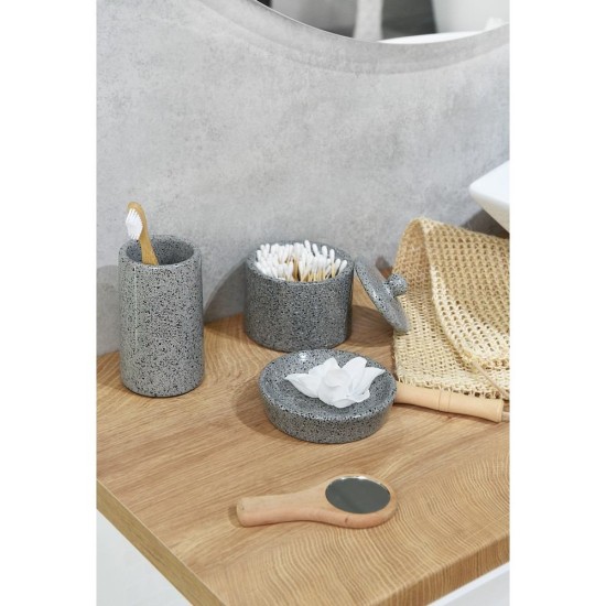 Ποτήρι Οδοντόβουρτσας 02341555 Από Μάρμαρο Grey 250ml AWD (Φ7.5x12.3cm) 1Τεμ