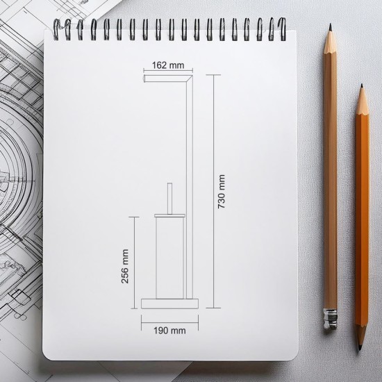 Σταντ Χαρτί Υγείας & Πιγκάλ 02071575 Stainless Steel AWD (19x19x73cm) 1Τεμ