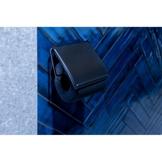 Χαρτοθήκη Επιτοίχια 02091780 Ατσάλι Mε Κάλυμμα Black AWD (16x1.8x12.5cm) 1Τεμ