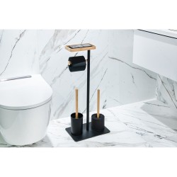 Σταντ Χαρτί Υγείας & Πιγκάλ 02071795 Ατσάλι Black Με Bamboo AWD (30x20x67.5cm) 1Τεμ