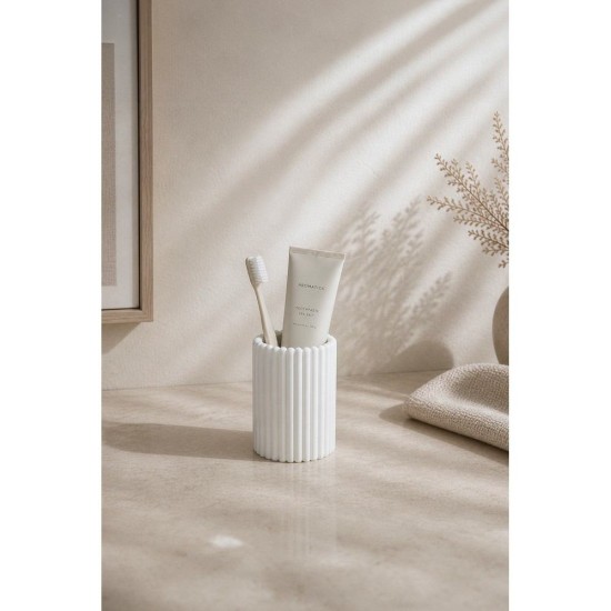 Ποτήρι Οδοντόβουρτσας 02192068 Ramona White Πλαστικό 350ml AWD (Φ7.2x11cm) 1Τεμ