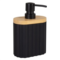 Dispenser Δοχείο Κρεμοσάπουνου 02192071 Belinda (Πλαστικό-Μπαμπού Black-Φυσικό) 450ml AWD (110 Μήκος x 170 Ύψος x 63 Πλάτος) 1Τεμ
