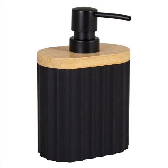 Dispenser Δοχείο Κρεμοσάπουνου 02192071 Belinda (Πλαστικό-Μπαμπού Black-Φυσικό) 450ml AWD (110 Μήκος x 170 Ύψος x 63 Πλάτος) 1Τεμ