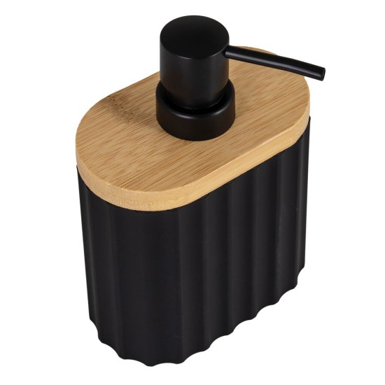 Dispenser Δοχείο Κρεμοσάπουνου 02192071 Belinda (Πλαστικό-Μπαμπού Black-Φυσικό) 450ml AWD (110 Μήκος x 170 Ύψος x 63 Πλάτος) 1Τεμ