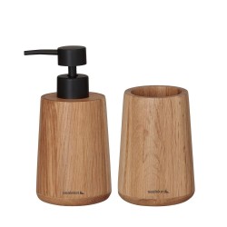 Αξεσουάρ Μπάνιου Σετ Earth Soap Dispenser & Cup Bathroom Oak Sealskin 2Τεμ