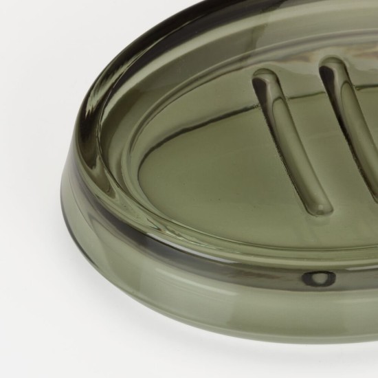 Σαπουνοθήκη Γυάλινη Mood Soap Dish Green Sealskin (Φ3,1x13,8x9,9cm) 1Τεμ