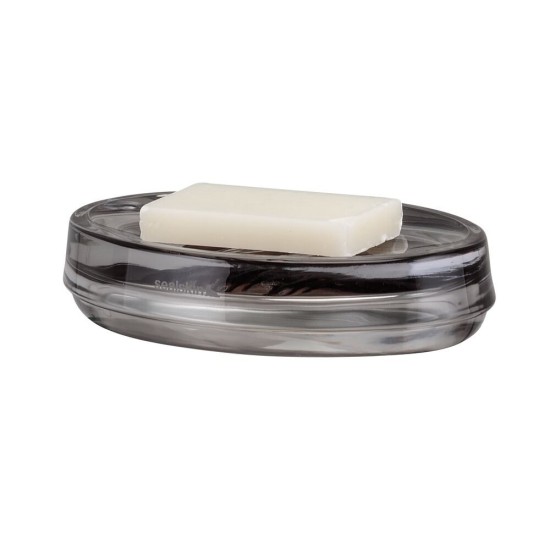 Σαπουνοθήκη Γυάλινη Mood Soap Dish Grey Sealskin (Φ3,1x13,8x9,9cm) 1Τεμ