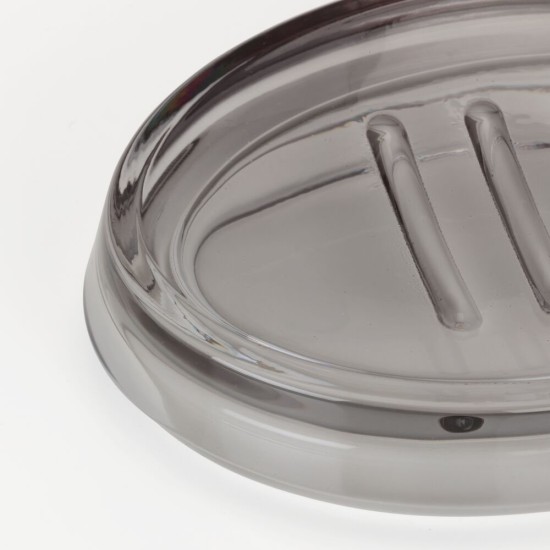 Σαπουνοθήκη Γυάλινη Mood Soap Dish Grey Sealskin (Φ3,1x13,8x9,9cm) 1Τεμ
