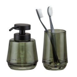 Αξεσουάρ Μπάνιου Σετ Γυάλινο Mood Soap Dispenser & Cup Bathroom Green Sealskin 2Τεμ