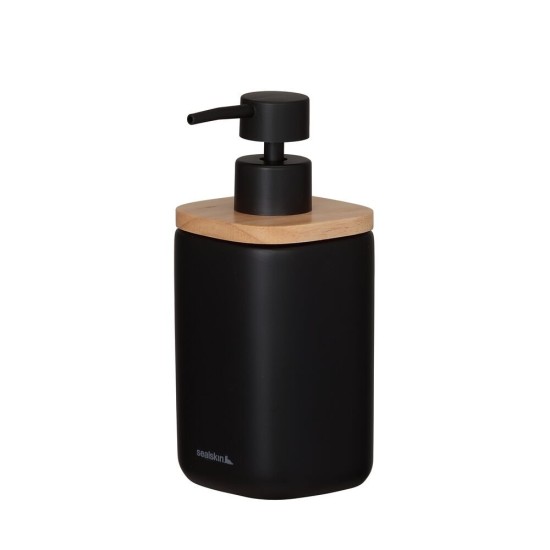 Δοχείο Κρεμοσάπουνου Κεραμικό Mind Soap Dispenser 200 ml Black Sealskin (Φ7,6x17cm) 1Τεμ