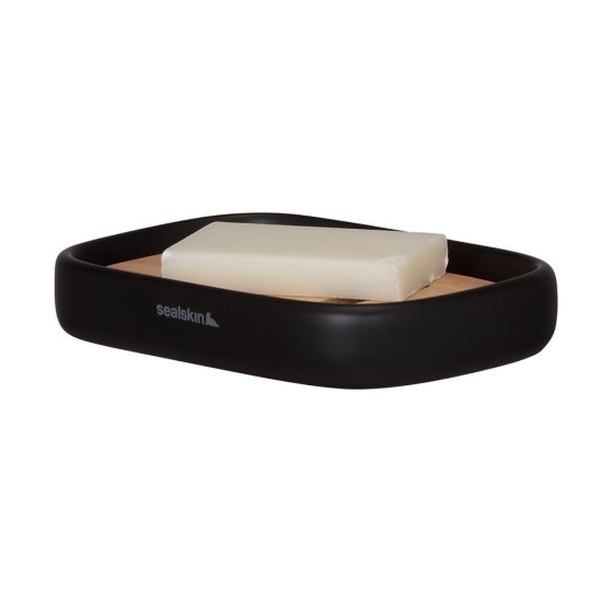 Σαπουνοθήκη Κεραμική Mind Soap Dish Black Sealskin (Φ2,4x13x9cm) 1Τεμ