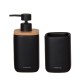 Αξεσουάρ Μπάνιου Σετ Mind Soap Dispenser & Cup Bathroom Black Sealskin 2Τεμ