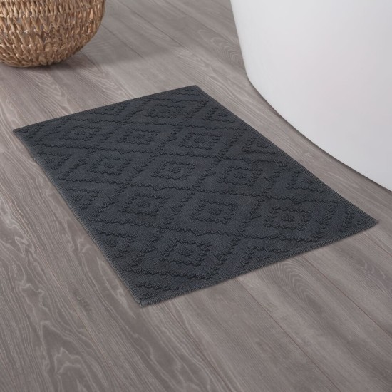 Πατάκι Μπάνιου Aztec Dark Grey Cotton Sealskin (60x90) 1Τεμ