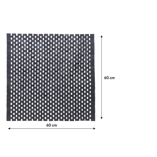 Πατάκι Μπάνιου Ξύλινο Woodblock Teak Black Sealskin (60x60) 1Τεμ