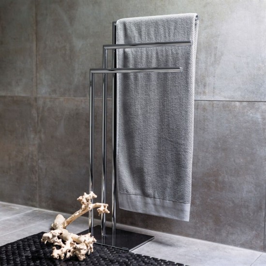 Πετσετοκρεμάστρα Επιδαπέδια Με Τρείς Θέσεις Tube Towel Rack With 3 Arms Chrome Μεταλλικό Sealskin (20x49x90) 1Τεμ