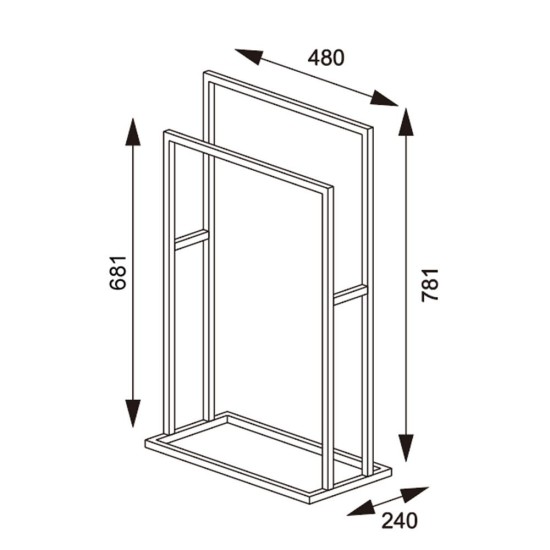 Κρεμάστρα Μπάνιου Carre Επιδαπέδια White Sealskin (480Μ x 785 Ύ x 240Π) 1Τεμ