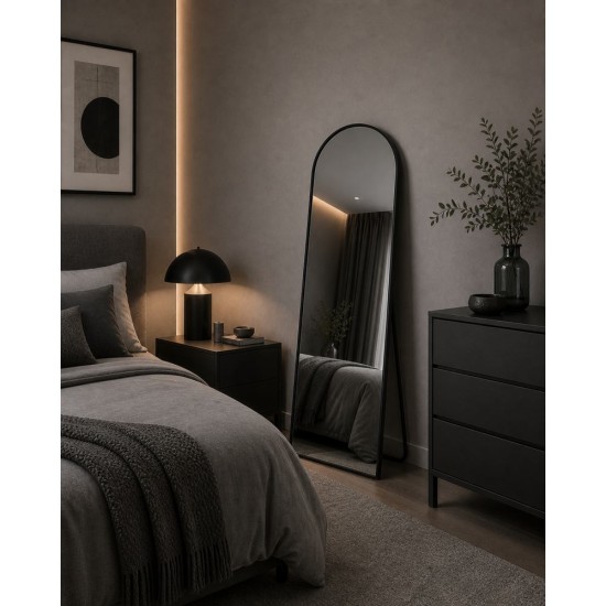 Καθρέπτης Επιδαπέδιος Αλουμινίου Black 0042000 MRShome (410 Μήκος x 1510 Ύψος x 30 Πλάτος) 1Τεμ