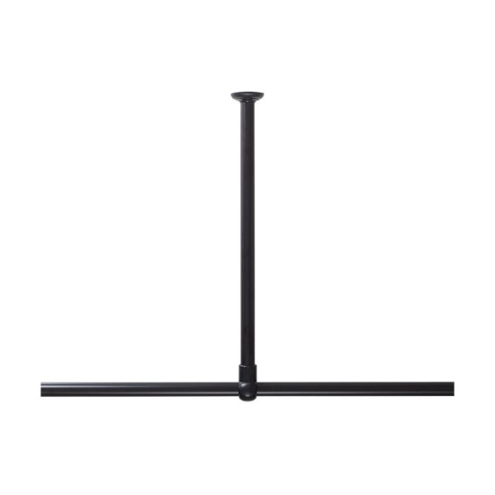 Στήριγμα Οροφής Για Βραχίονα Μπάνιου Γωνιακός Black Sealskin (60 Ø 28 mm) 1Τεμ