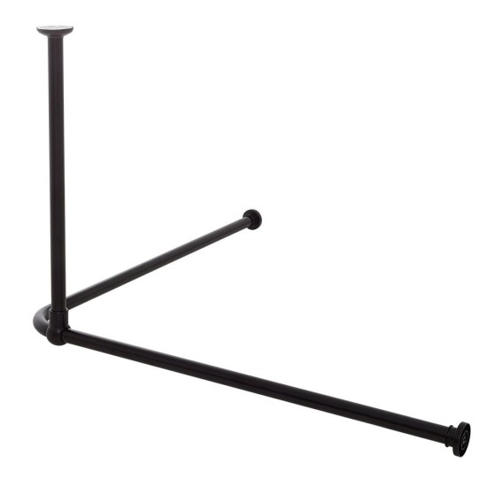 Στήριγμα Οροφής Για Βραχίονα Μπάνιου Γωνιακός Black Sealskin (60 Ø 28 mm) 1Τεμ