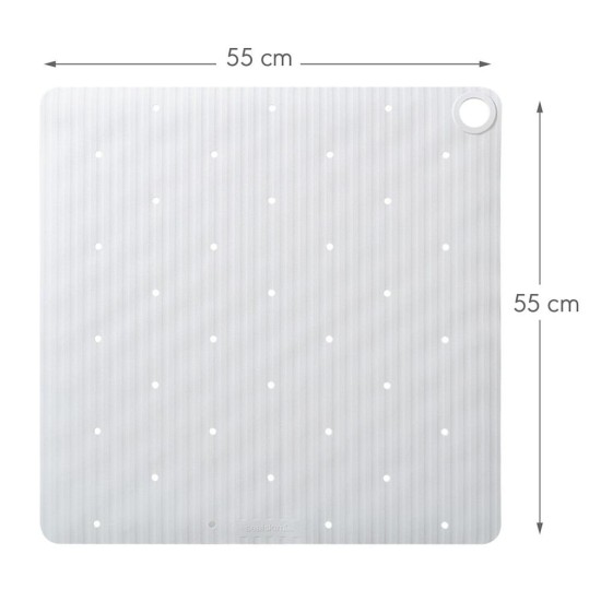 Πατάκι Μπάνιου Αντιολισθητικό Ribb White With Black Hook Sealskin (55x55) 1Τεμ