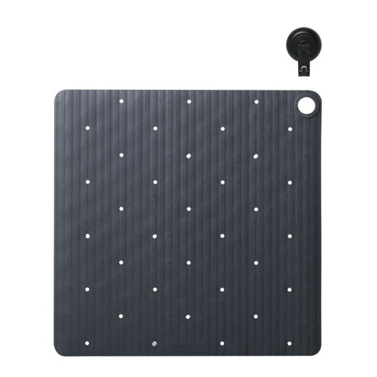 Πατάκι Μπάνιου Αντιολισθητικό Ribb Anthracite With Black Hook Sealskin (55x55) 1Τεμ