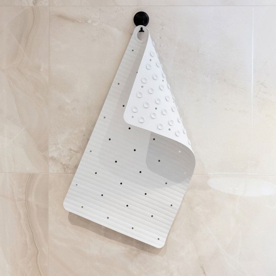 Πατάκι Μπάνιου Αντιολισθητικό Ribb White With Black Hook Sealskin (40x70) 1Τεμ