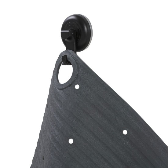 Πατάκι Μπάνιου Αντιολισθητικό Ribb Anthracite With Black Hook Sealskin (40x70) 1Τεμ