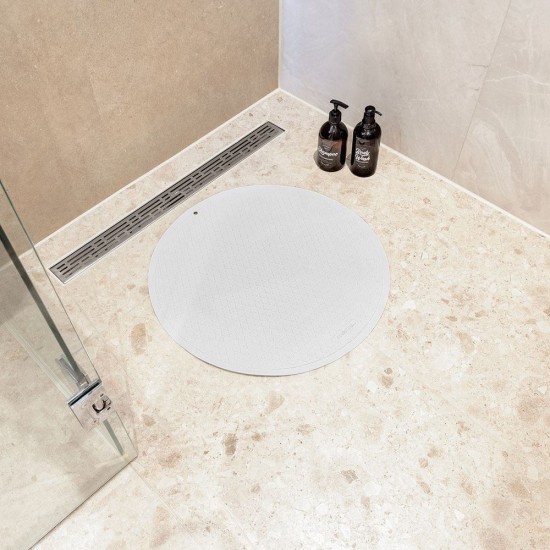 Πατάκι Μπάνιου Αντιολισθητικό Rubelle White Sealskin (Φ55) 1Τεμ