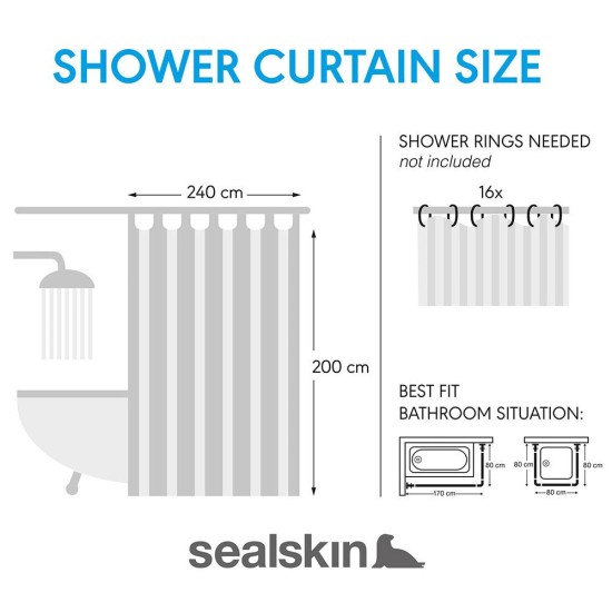 Κουρτίνα Μπάνιου Πλαστική Cosima Salmon Sealskin (240x200) 1Τεμ