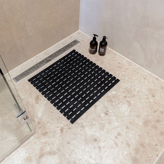 Πατάκι Μπάνιου Αντιολισθητικό Nora Black Sealskin (54x54) 1Τεμ