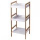 Ραφιέρα Μπάνιου Από Μπαμπού & MDF Natural-White Με 3 Ράφια MRShome (360 Μήκος x 800 Ύψος x 330 Πλάτος) 1Τεμ