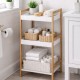 Ραφιέρα Μπάνιου Από Μπαμπού & MDF Natural-White Με 3 Ράφια MRShome (360 Μήκος x 800 Ύψος x 330 Πλάτος) 1Τεμ