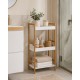 Ραφιέρα Μπάνιου Από Μπαμπού & MDF Natural-White Με 3 Ράφια MRShome (360 Μήκος x 800 Ύψος x 330 Πλάτος) 1Τεμ