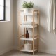 Ραφιέρα Μπάνιου Από Μπαμπού & MDF Natural-White Με 4 Ράφια MRShome (3600 Μήκος x 1100 Ύψος x 330 Πλάτος) 1Τεμ