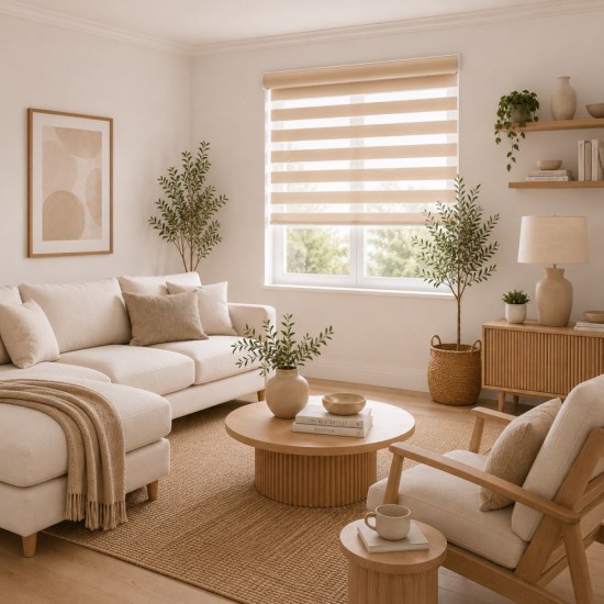 Ρόλερ Double Ρυθμιζόμενης Σκίασης Beige MRShome (80x230cm) 1Τεμ