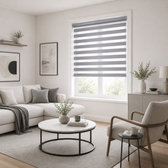 Ρόλερ Double Ρυθμιζόμενης Σκίασης Grey MRShome (140x230cm) 1Τεμ