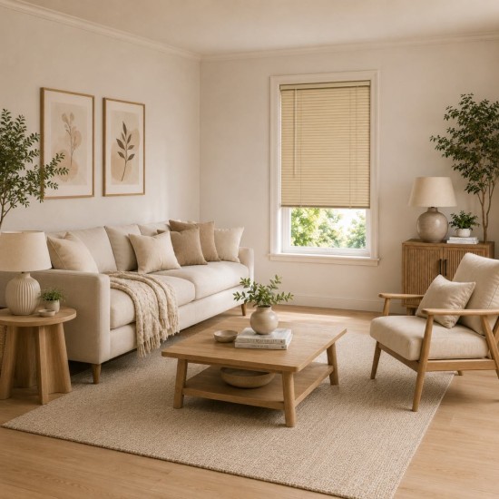 Στόρι Μεταλλικό Αλουμινίου Beige MRShome (140x140cm) 1Τεμ